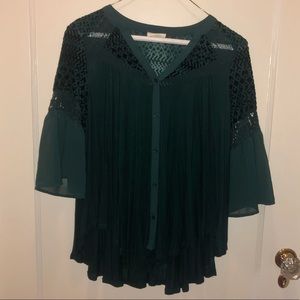 Emerald green Meadow Rue blouse